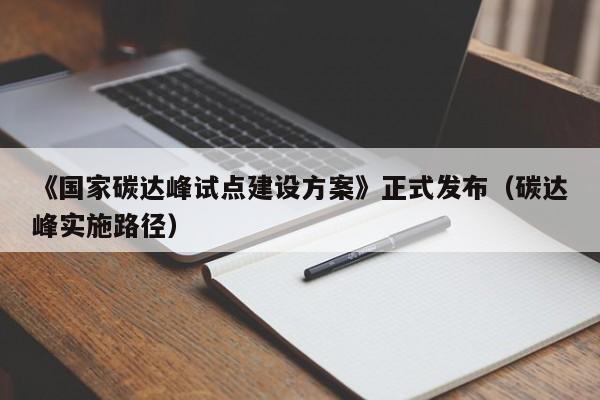 《国家碳达峰试点建设方案》正式发布（碳达峰实施路径）