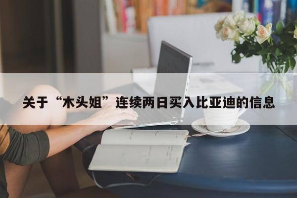 关于“木头姐”连续两日买入比亚迪的信息